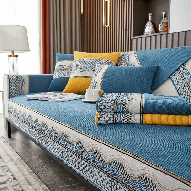 

Вельветовая нескользящая диванная подушка Four Seasons, универсальный чехол для дивана для гостиной, простая спинка, подлокотник, мебельная бархатная подушка 70x70cm 1pcs