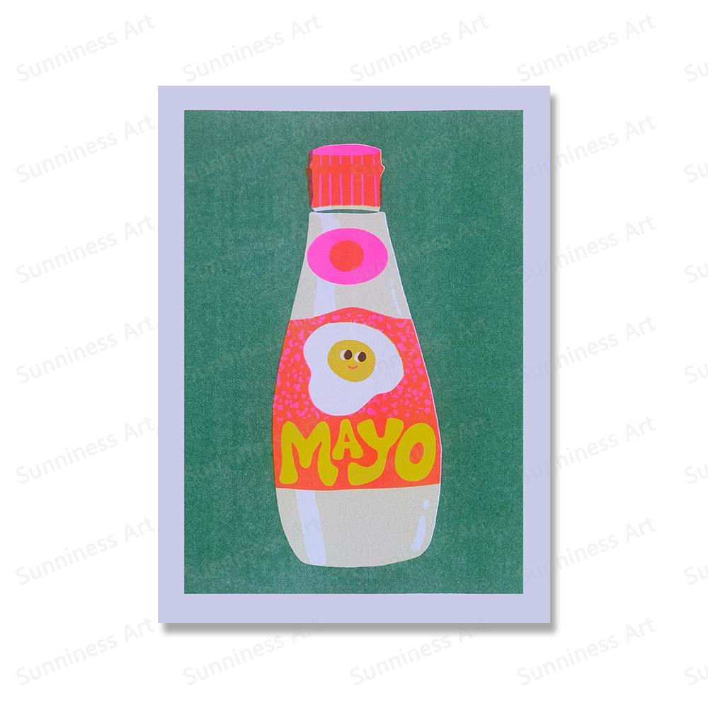 Japanese Hot Chilli Sauce Canned Tomato Wall Art Painting Nordic Poster And Print Risograph Pictures for Living Room Home Decor