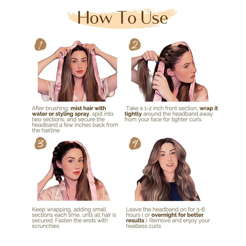No Heat Hair Rollers Heatless Curling Rod Headband Soft Hair Curler Satin Curlers Curls Sleeping Bonnet Night Cap Styling Tools