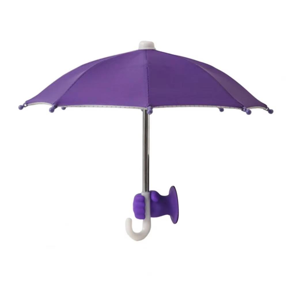 Phone Umbrella with Fist Suction Cup Sun Protection Universal Mini Windproof Sun Shade Mobile Phone Umbrella Phone Accessories