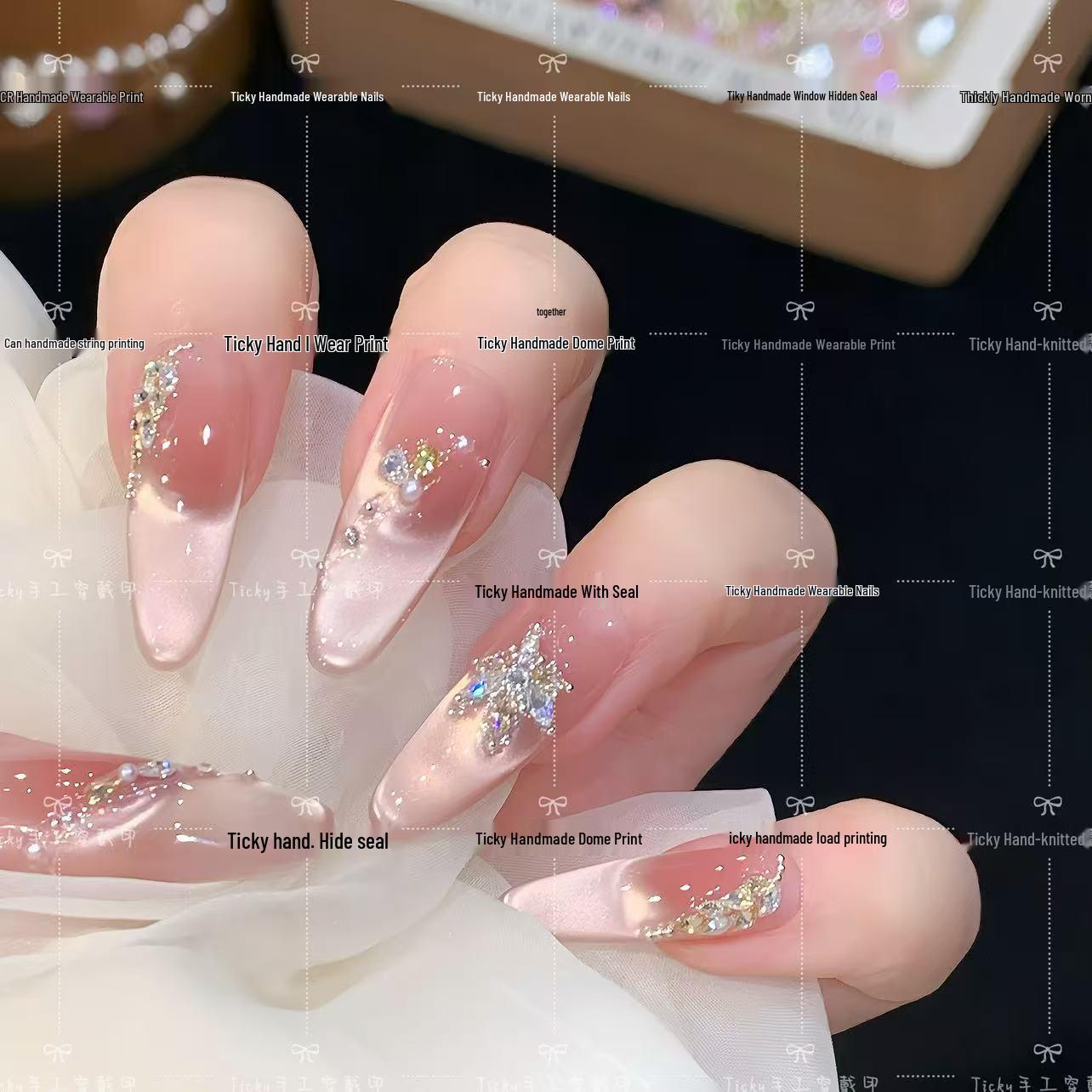 Handcrafted Cat Eye Rhinestone Nail Stickers – Long, Versatile  Elegant Long oval (30mm)