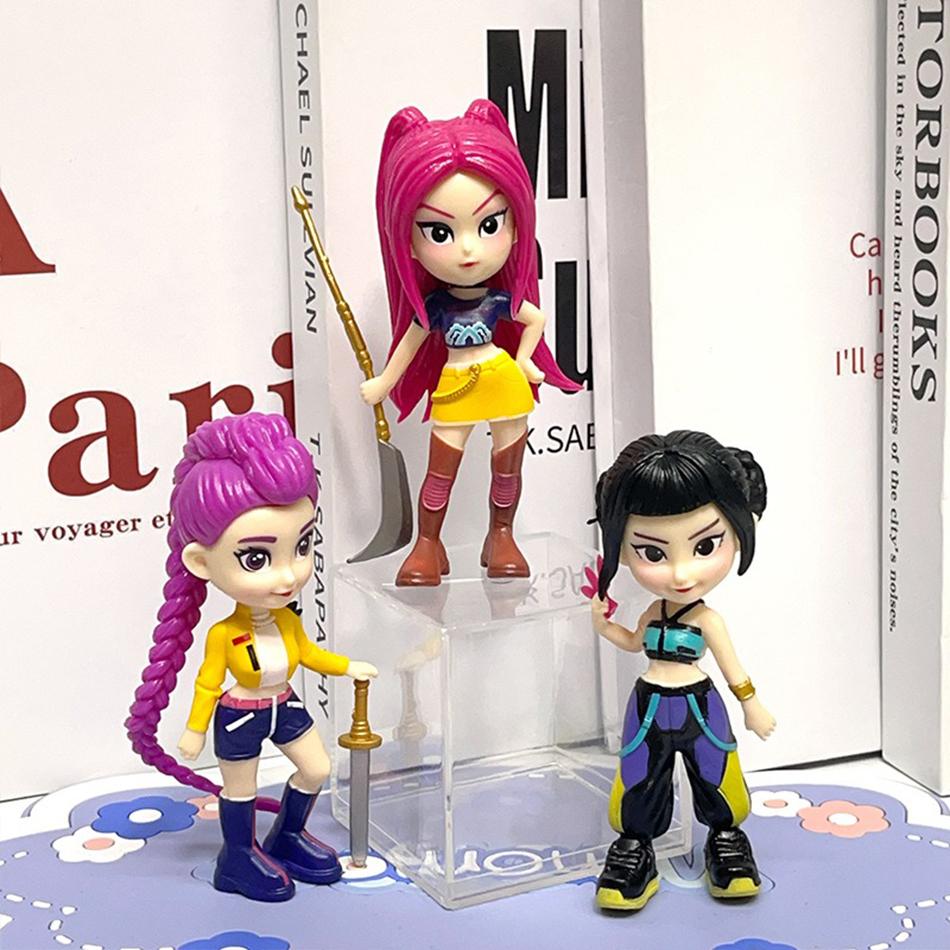 6pcs/Set Kpop Demon Hunters Action Figure Toy Derpys Tiger Rumi Mira Zoey Sussy Figurine Doll For Fans Gift Birthday Gifts