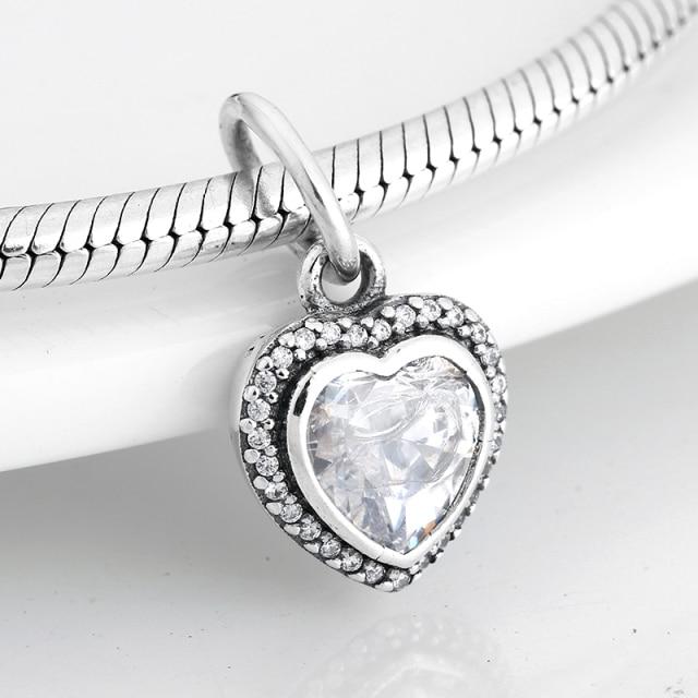 925 Sterling Silver Bead Openwork Sweet Hearts Crown Charms Beads Fit Jiuhao Bracelets Bangles Diy Womens Jewelry