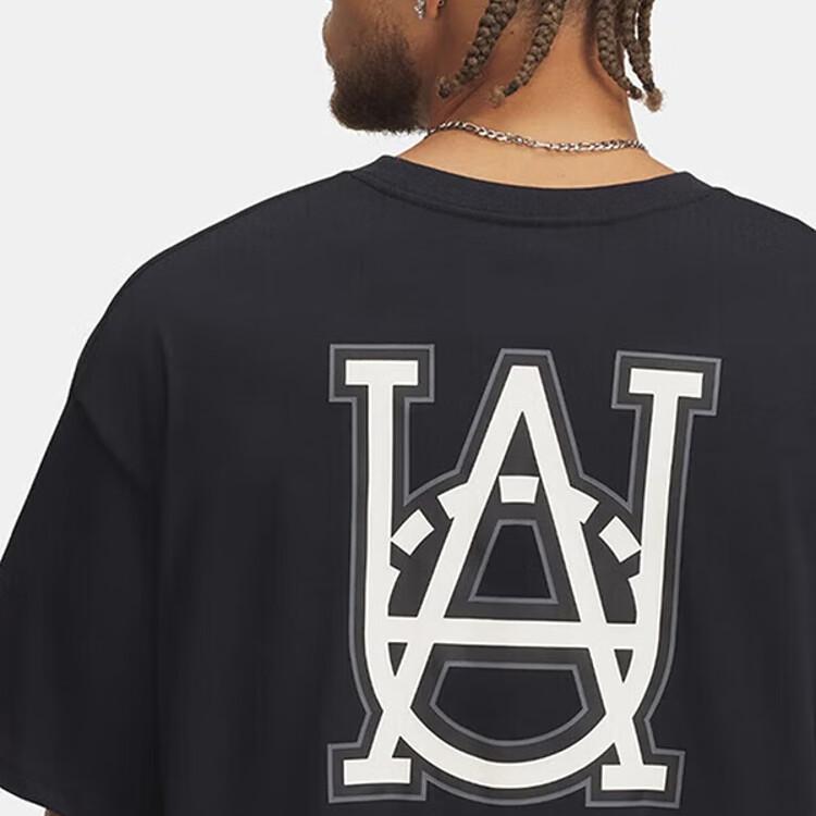 Under Armour Heavyweight Hoops Courtside Short Sleeve T-Shirt Men Tops Black Stone 1390191-001