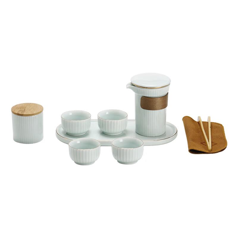 

Bafangli Shadow Celadon Integrated Tea Set with Tray