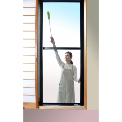 [Leichter Zugang zu hohen Stellen] Seiei Big Clean Austauschbare Fliegengittertür, Lange Ausführung, Grün, 17642