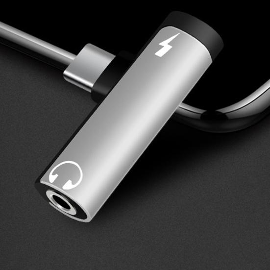 2 In1 Fast Charging High Fidelity Sound Stable Signal Plug Play Audio Adapter Type-C To 3.5mm Headphone Jack Converter Audio Accessories