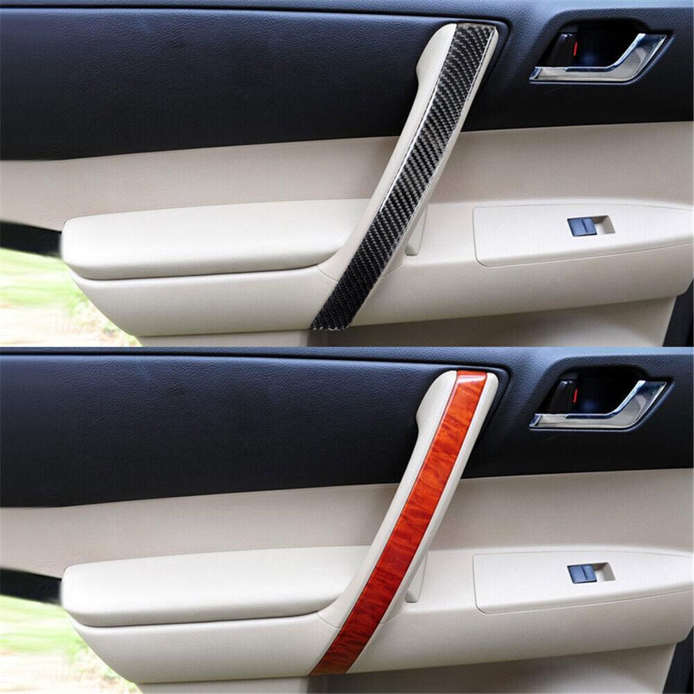For Toyota Highlander 2008-2013 Carbon Fiber Interior Door Pull Cover Trim 4Pcs