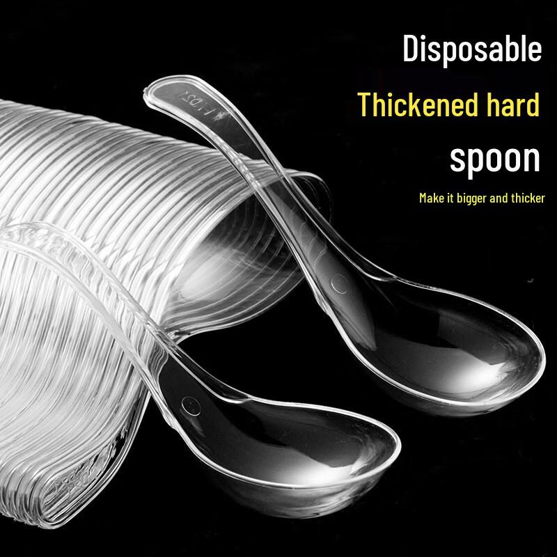 ZISIZ Disposable Plastic Crystal Spoon