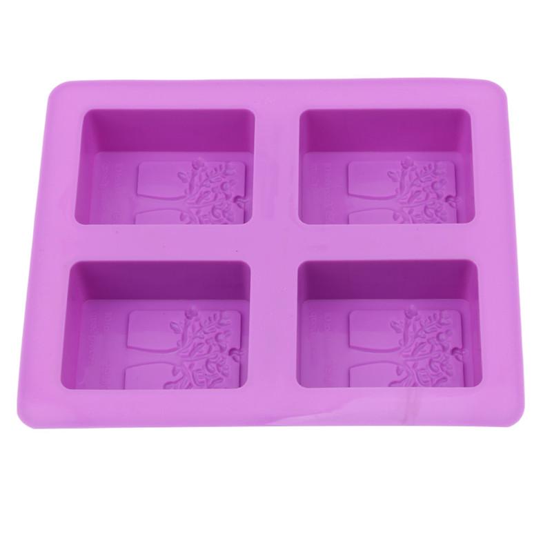 

Party Dessert Silicone Mold Tree Shape 4 Hole Square Soap Mold Crafts Chocolate Cake Molding Handmade Tools 2025
