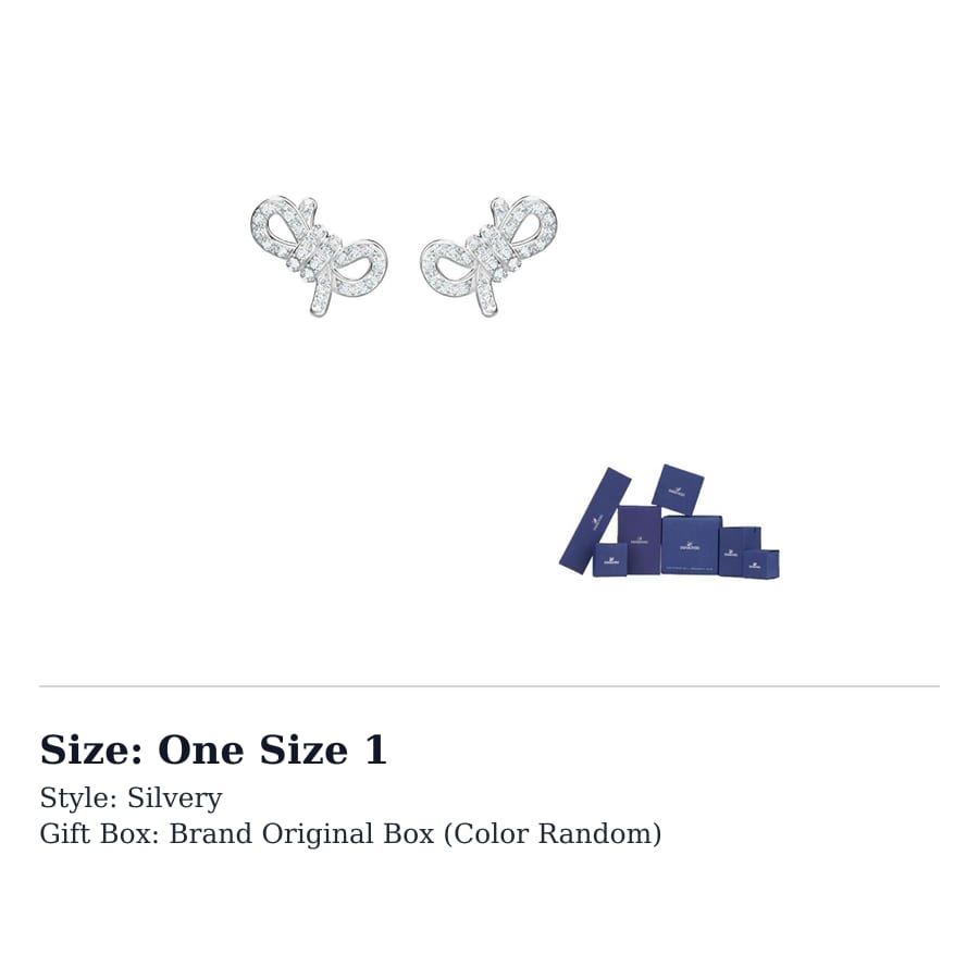 Swarovski Lifelong Bow Rhodium plated Earrings Women's Silver 5492257