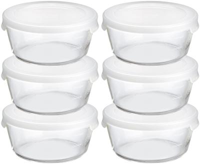 Isıya dayanıklı cam saklama kabı yuvarlak 1200ml MST-120-TW 6'lı set