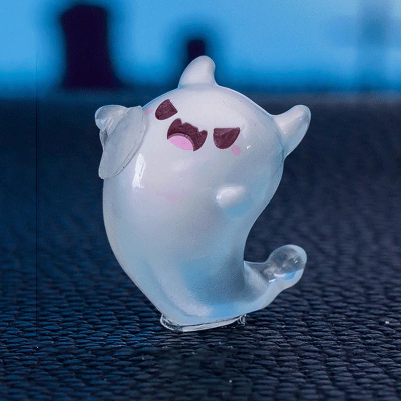 1/6PCS Glow In The Dark Mini Ghost Figures, Luminous Ghost Miniature Resin Figurines, Cute Ghosts Figure Garden Decor