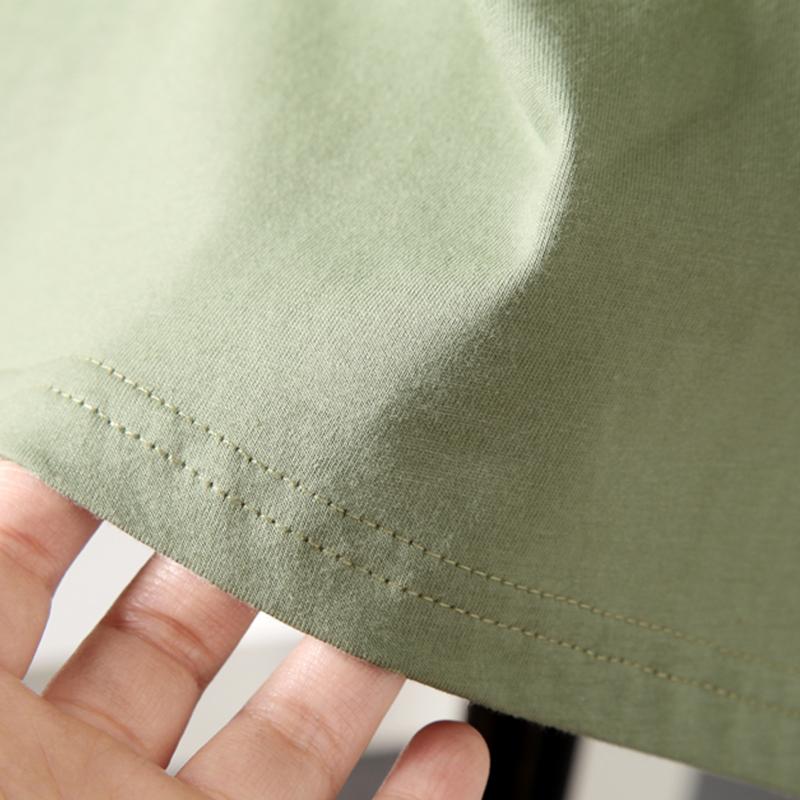 Hirsionsan 100% bomull Oversized T-skjorte kvinner Harajuku Basic løse kortermede t-skjorter Myke kvinnelige solide topper Khaki sommergenser