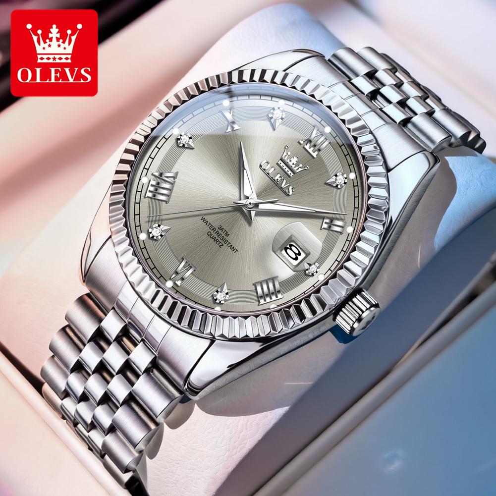 OLEVS 5680 Luxus Herrenuhr Wasserdicht Datum Mode Quarz Uhr für Mann Leuchtend Business Männliche Armbanduhr Echtes Produkt