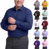 Men's Big and Tall Loose Fit Casual Button Down Shirt Long Sleeve Lightweight Business Dress Shirt