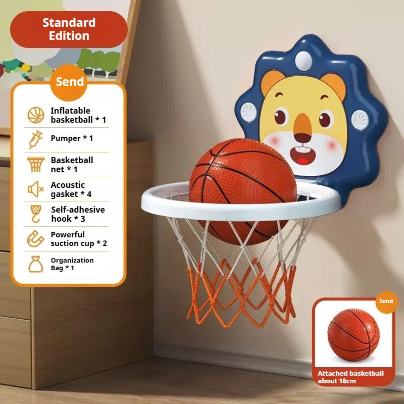 Canestro da basket per bambini Giocattoli sportivi Sollevamento silenzioso Supporto da basket per bambini Montaggio a parete per interni Tiro senza pugni Casa