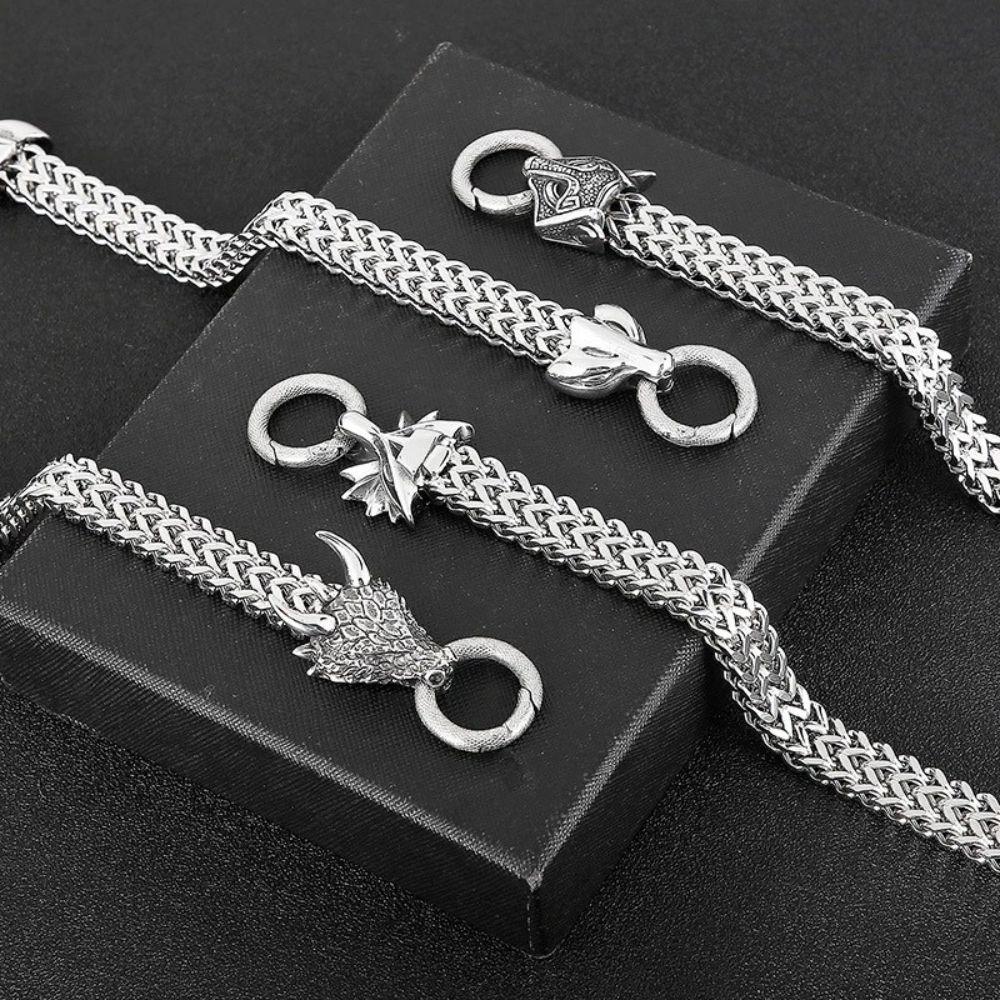 Locomotive Viking Zinc Zinc Alloy Cool Guy Wolf Head Bracelet Fashion Jewelry Men Bracelet Exquisite Gift