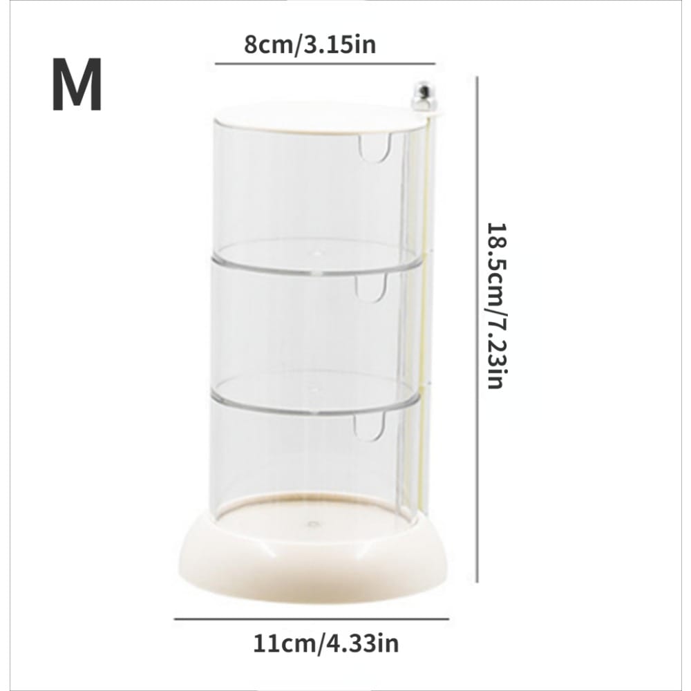 Desktop Cosmetic Organizer 360 Rotating Multi-Layer Dustproof Organizer Makeup Remover Swabs Beauty Eggs Jewelry Puff Organizer
