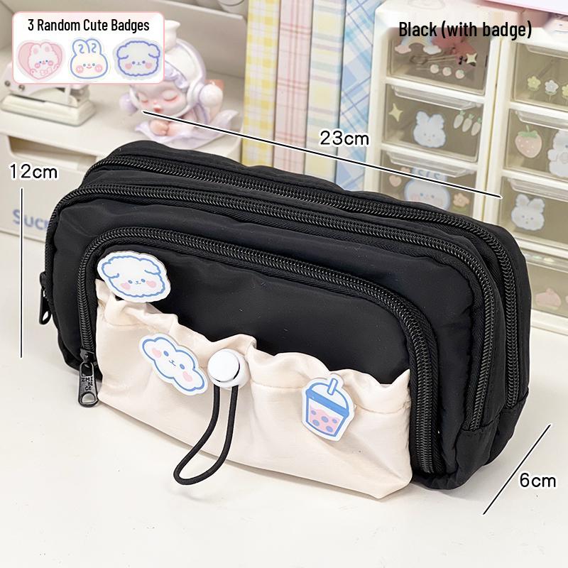High-Capacity Cute Pencil Case for Girls - Perfect for Elementary and Junior High Students