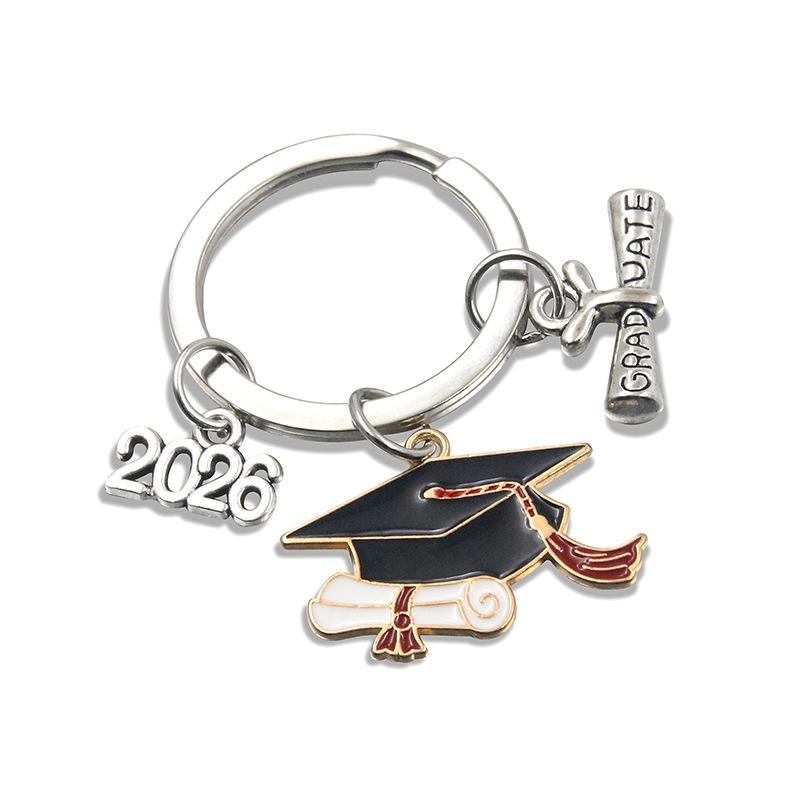 1/11 Stück 2026 Abschlussrobe Kappe Schlüsselanhänger Metall Doktorhut Schlüsselanhänger Studenten Tasche Hängender Anhänger Abschlussfeier Geschenke