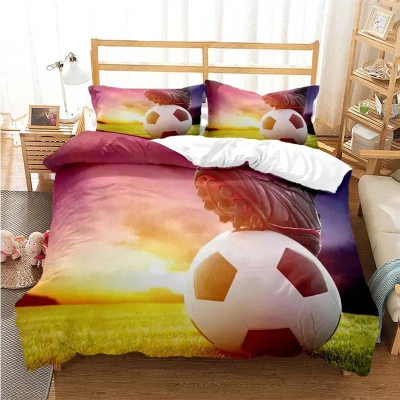 

Football Bedding Sets Soccer 3D Duvet Cover Bedding Set Comforter Linen Pillowcases Home Decor Single Double Twin King Queen 135x200cm