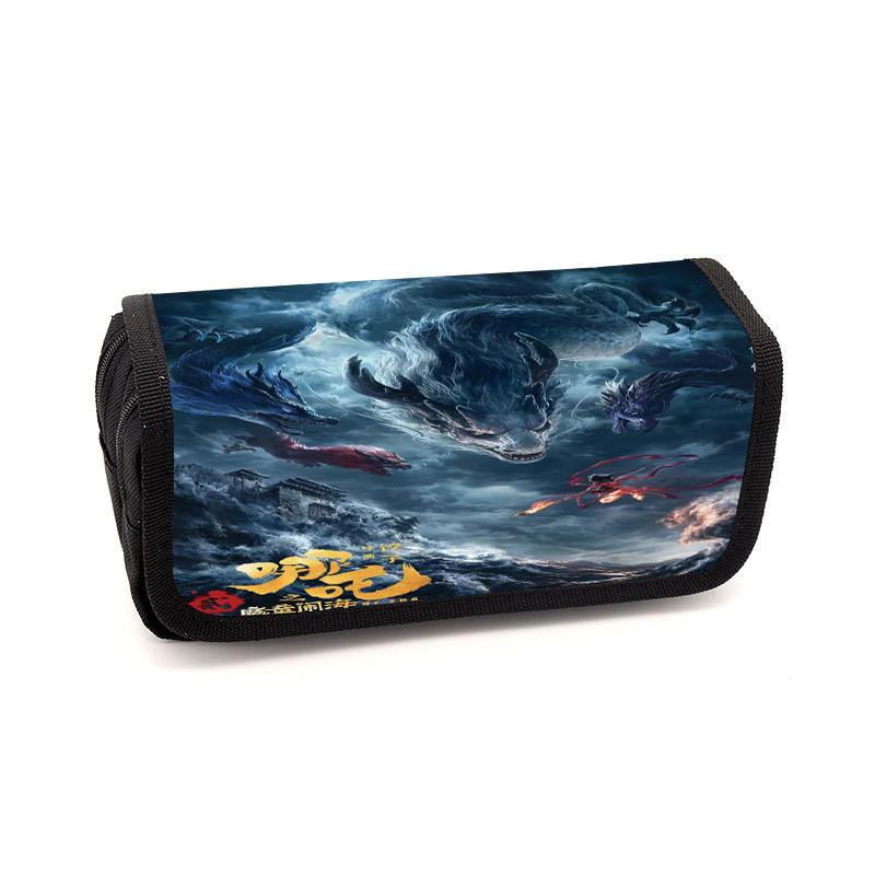 Childrens Minimalist Pencil Case With Ne Zha Print Design For Daily School Use