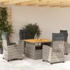 VidaXL 5-Piece Garden Dining Set with Cushions, Patio Table, Patio Furniture, Outdoor Furniture, Grey 3277401