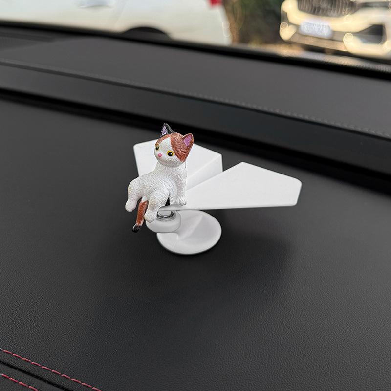 Funny Car Interior Decoration Ornaments Cute Cat 360 ° Rotating Airplane Auto Dashboard Decoration Gadgets For Car Accessories