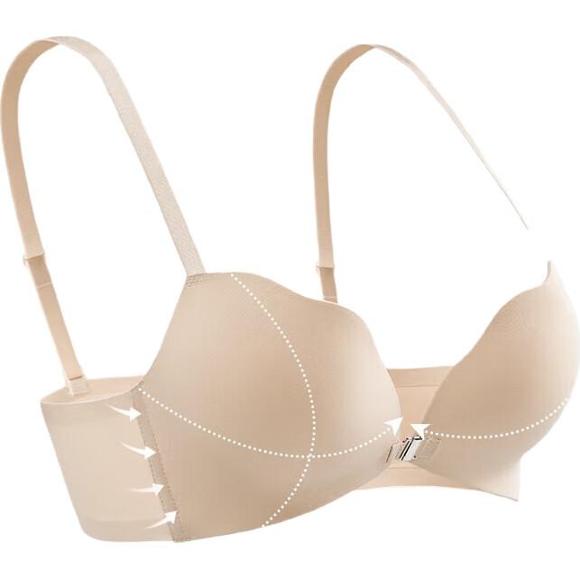 YOUKESHU [Front Closure] Women's Bra, Push-Up for Small Breasts, Enhancing, Sexy, Seamless, Breathable, Wireless, Lift-Up Brassiere