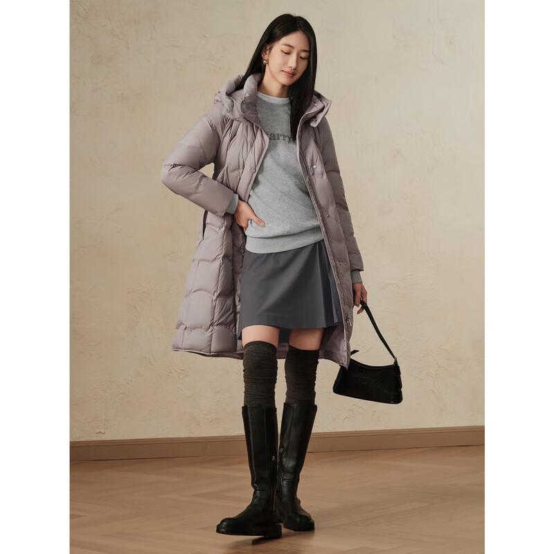 

JUZI Annakou Серия Ледяное поле Женский пуховик средней длины с капюшоном и приталенным силуэтом 2XL