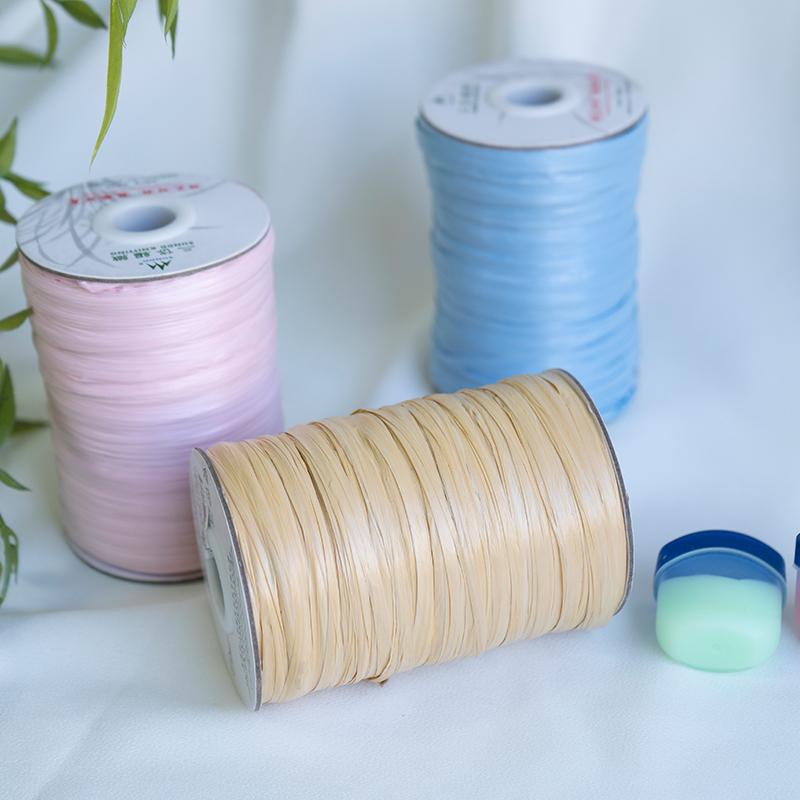 200M/roll Matte Raffia Yarn Plant Fibre Crochet Yarn for DIY Knitting Straw Hat Handbags Hand Knitting Yarn Handcraft