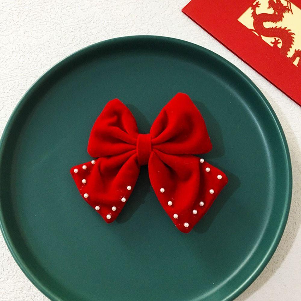 Crown Children Red Bow Hairpin Rabbit Hanfu Hair Sticks All-match Chinese New Year Headwear  Girls