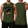 Men Sleeveless Tank Top Casual Loose Fit Flag Graphic Print Muscle Shirt Summer Beachwear Workout Gym Apparel