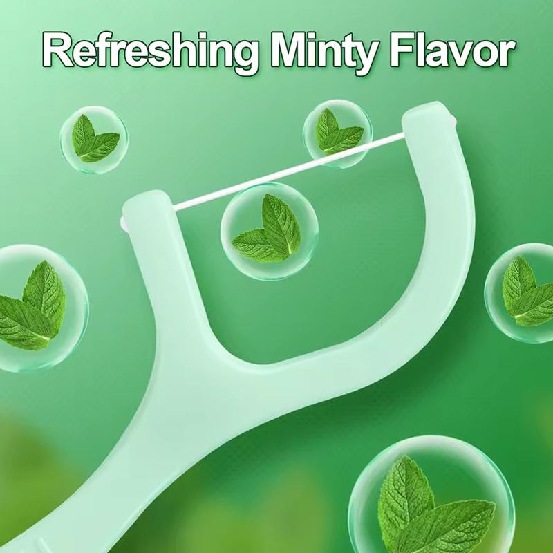 100/500Pcs Mint Mouthed Dental Floss - Interdental Cleaning Floss-Disposable Care Floss Stick - Suitable for Oral Care Cleaning