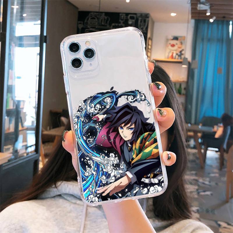 

Прозрачный чехол для телефона Kimetsu No Yaiba Demon Slayer Anime для iPhone 7 8 11 12 13 s mini pro X XS XR MAX Plus, чехол Funda Shell iphone 12 mini