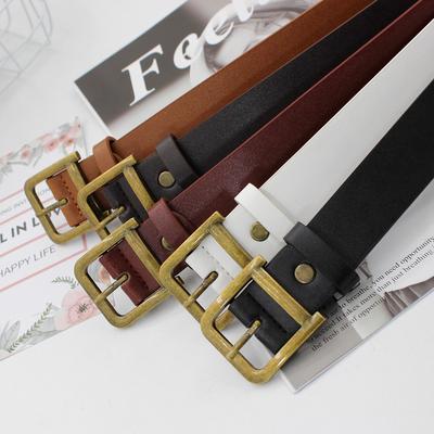 Female Bronze Japanese Buckle Simple Decorative Jeans With Student Retro Belt Smooth Surface