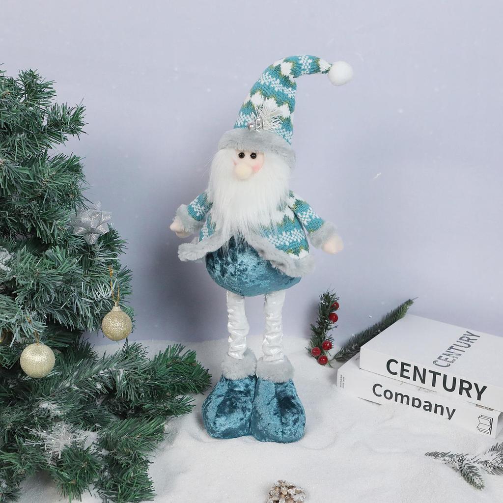 Retractable Blue Santa Claus, Snowman & Elk Christmas Ornaments