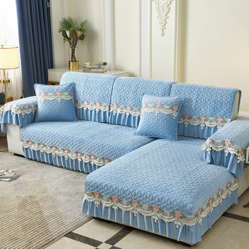 Plush Sofa Covers Four Seasons Sofa Towel Fabric Seat Cushion Backrest Towel Simple Modern Couch Cover Non-slip Sofa Bed Cover