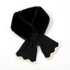 Winter Scarf Women Warm Thicken Solid Color Faux Rabbit Fur Plush Cross Collar Shawl Elegant Warm Soft Comfortable Scarf