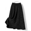 Women Knitting Skirt High Waist A-Line Large Hem Design Midi Skirt Solid Color Autumn Winter Pleated Skirt Daily Wear