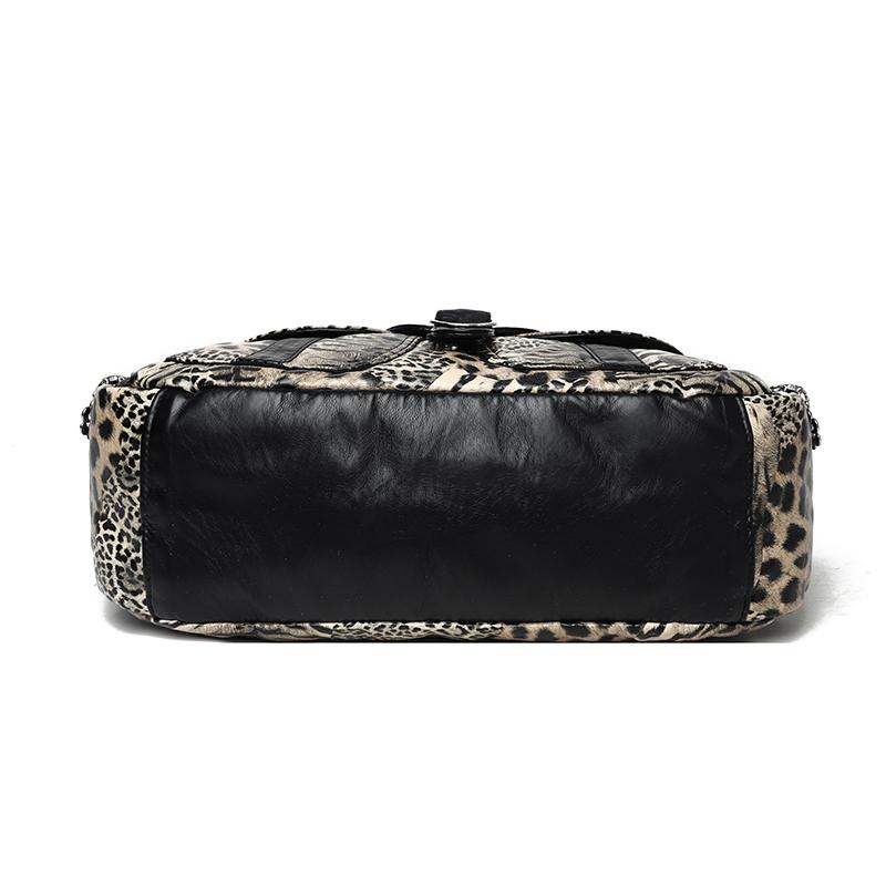 Vintage Leopard Schultertasche Damen Handtasche