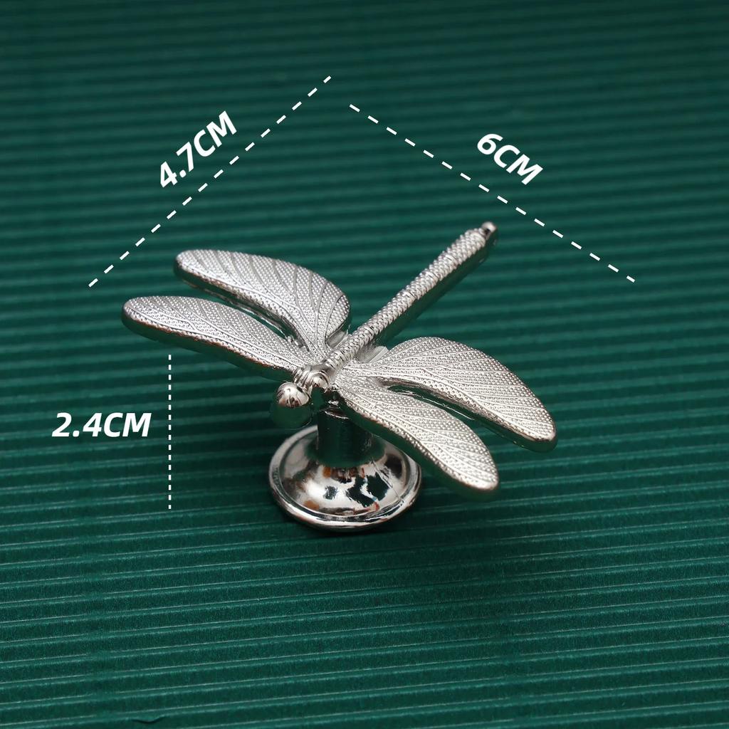 Copper Color Drawer Knobs Dragonfly-shaped Dresser Knobs Furniture Handles Insect Cabinet Pull Handles for Cabinets and Drawers