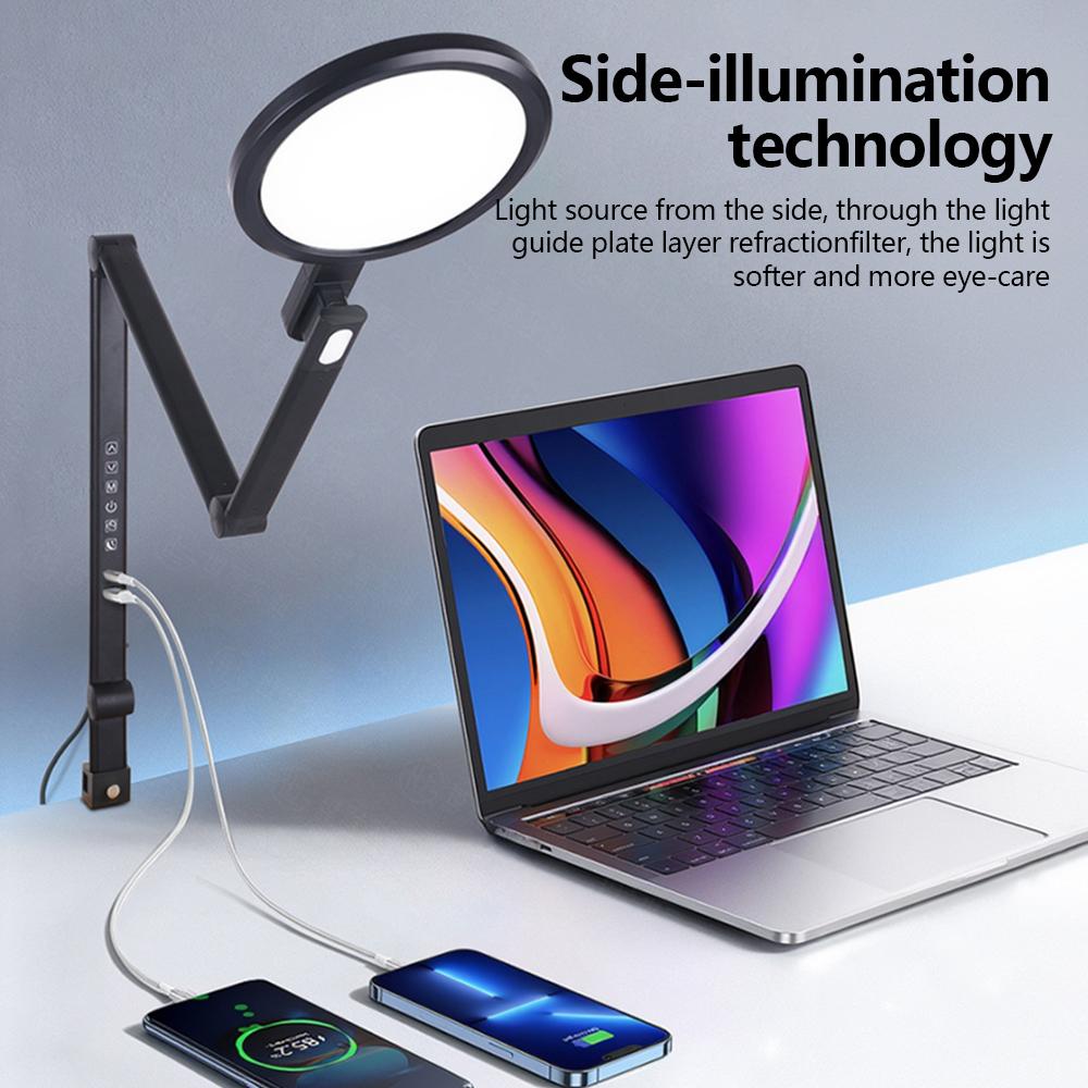 Full-spectrum LED Eye-care Reading Lamp with 3-level Night Light Timer 5 Adjustable Colour Temperature Foldable Home Desk Lamp