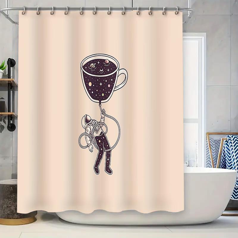 Space Astronaut Galaxy Shower Curtain Nebula Starry Sky Universe Home Decor Bathroom Set Modern Artistic Tapestry W60H190(CM)-1 Pcs