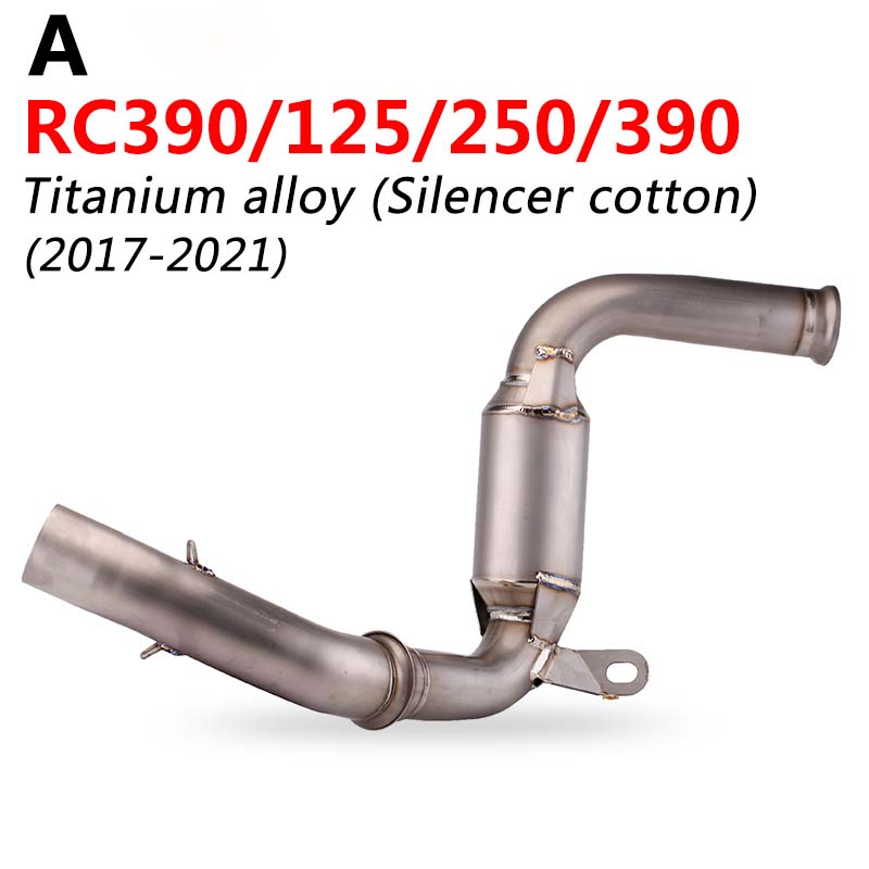 For 125 250 390 DUKE RC390 Motorcycle Exhaust Connector Tube Mid Middle Link Pipe Slip On Exhaust System 2017 2018 2019 2020