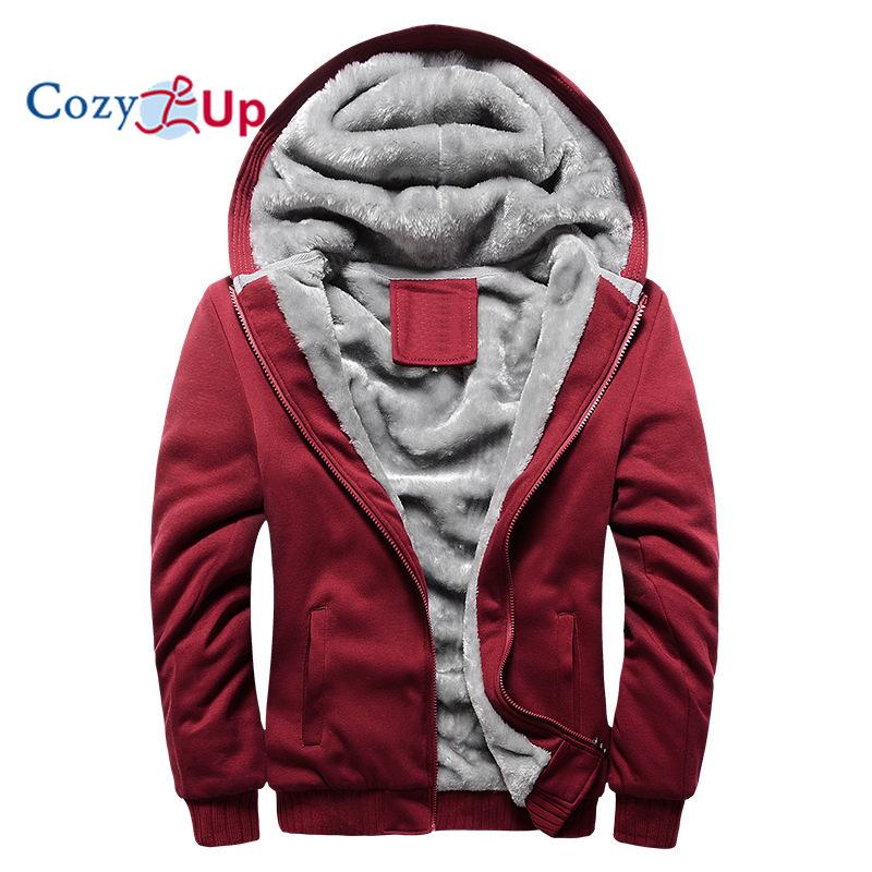 Cozy Up Herren-Kapuzenpullover mit Polarfleece-Futter, isolierte Winterjacken, Sweatshirts, Mäntel mit durchgehendem Reißverschluss