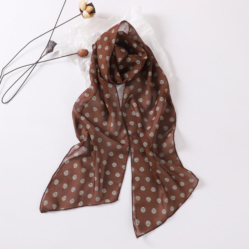Small Long Polka Dot Scarf Printed Loose Streamer for Women  Spring and Autumn Versatile Decorative Scarf Simple Hairband