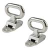 Set of 2 Heavy-Duty 304 Stainless Steel Folding Flip-Up Steps/Grab Steps for Boats, Trailers, Trucks, Campers, RVs, and Cars
