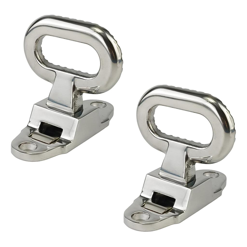 Set of 2 Heavy-Duty 304 Stainless Steel Folding Flip-Up Steps/Grab Steps for Boats, Trailers, Trucks, Campers, RVs, and Cars